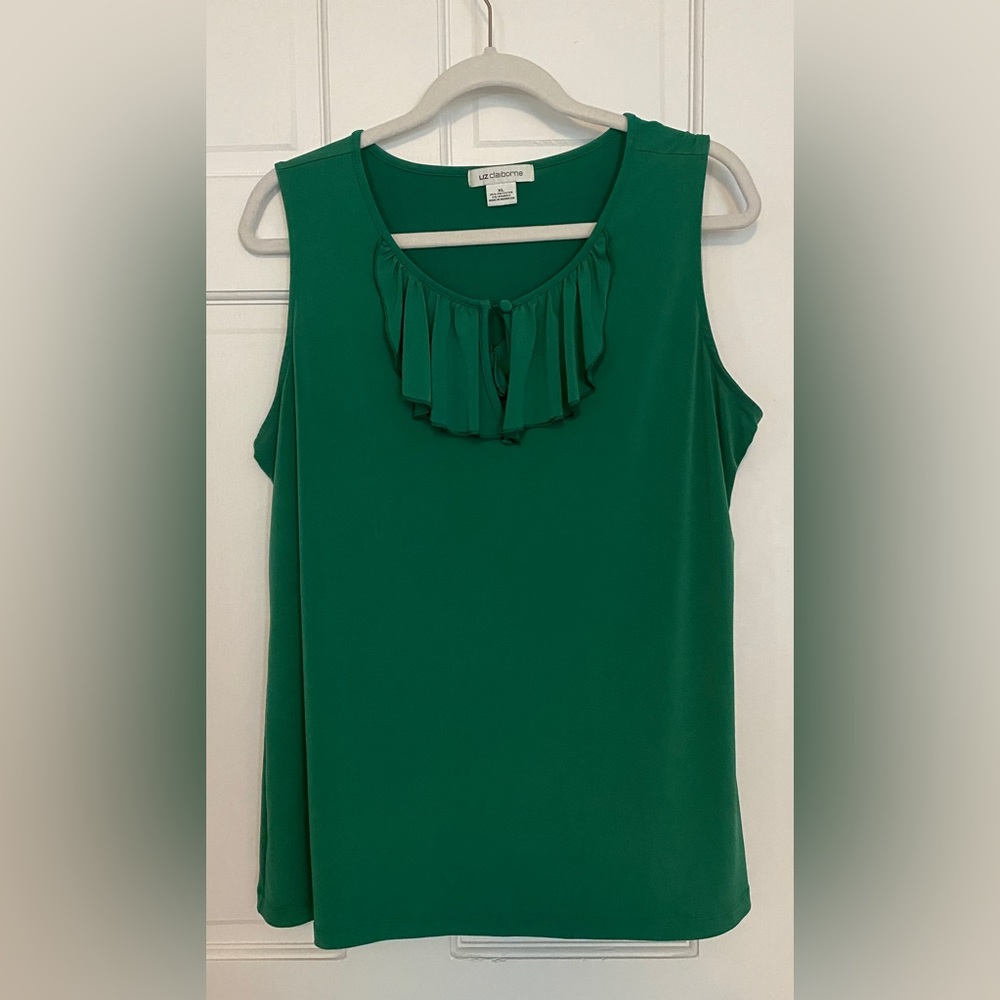 Liz Claiborne Green Sleeveless Top Size XL